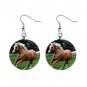 New Palomino Horse 1" Round Button Dangle Earrings Jewelry  13164155