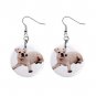 New Dog White English Bulldog Bull Pet Lover Jewelry Button Earrings 13164329