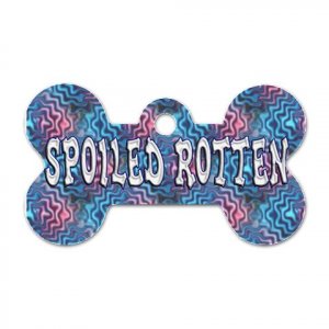 Bone Shape SPOILED ROTTEN Blue Pink Dog Tag or Necklace Jewelry or Pet Collar Tag 23299985