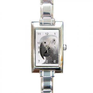 AFRICAN GREY Rectangular Italian Charm Watch 17476828