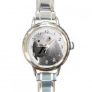 African Grey Bird pet Round Italian Charm Watch 17476829