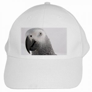 AFRICAN GREY bird Pet Lover White Baseball Cap Hat 17476831
