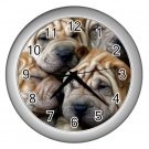 CHINESE SHAR PEI Dog Pet Lover Wall Clock Silver 14172863 PAEC
