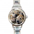 CHINESE SHAR PEI Dog Round Italian Charm Watch 14172859 PAEC