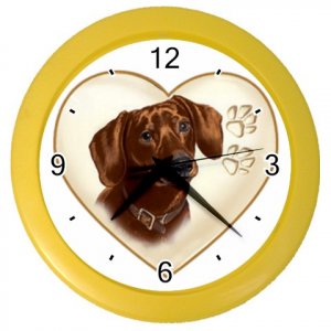 DACHSHUND Dog Pet Lover Wall Clock Yellow 26588093 PAEC
