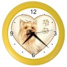 YORKIE YORKSHIRE TERRIER Dog Pet Lover Wall Clock Yellow 26588120 PAEC