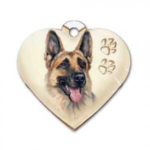 Heart Shape GERMAN SHEPHERD Dog Tag or Necklace Jewelry or Pet Collar Tag 26588206 PAEC