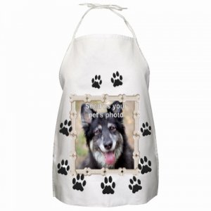Your Pet Picture on this Paw print and Framed Apron #CT PAEC