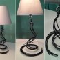 Bedside desk iron lamp 50 cm tall Bedroom table lamp Modern style with beige fabric lampshade