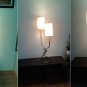 Bedside desk wrought iron lamp 70 cm. Modern style Handmade table lamp with two fabric lampshades