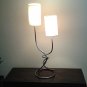 Bedside desk wrought iron lamp 70 cm. Modern style Handmade table lamp with two fabric lampshades