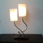 Bedside desk iron lamp 60 cm. Bedroom table lamp. Modern style with two fabric lampshades