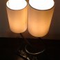 Bedside desk iron lamp 60 cm. Bedroom table lamp. Modern style with two fabric lampshades