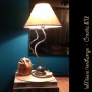 Wrought iron bedside bedroom lamp 60cm. Handmade iron lamp. Fabric lampshade
