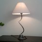 Wrought iron bedside bedroom lamp 60cm. Handmade iron lamp. Fabric lampshade