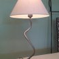 Wrought iron bedside bedroom lamp 60cm. Handmade iron lamp. Fabric lampshade