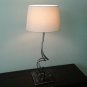 Wrought iron bedroom bedside lamp 60cm. Fabric beige lampshade. Handmade iron lamp