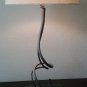 Wrought iron bedroom bedside lamp 60cm. Fabric beige lampshade. Handmade iron lamp
