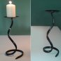 3 x Wrought iron candlesticks Handmade clasic design candle holder Black color 35cm.