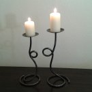 2 x Wrought iron candle holders Handmade iroan candlesticks 30cm.