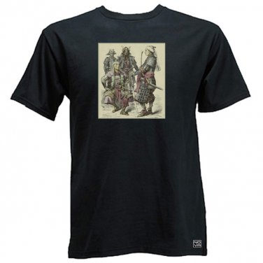 Four Samurai with Weapons, black or white t-shirt, sizes S M L XL