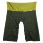 2 Tone Fisherman Pants Yoga Trousers Plus Size Cotton Drill Striped Green and Dark Green
