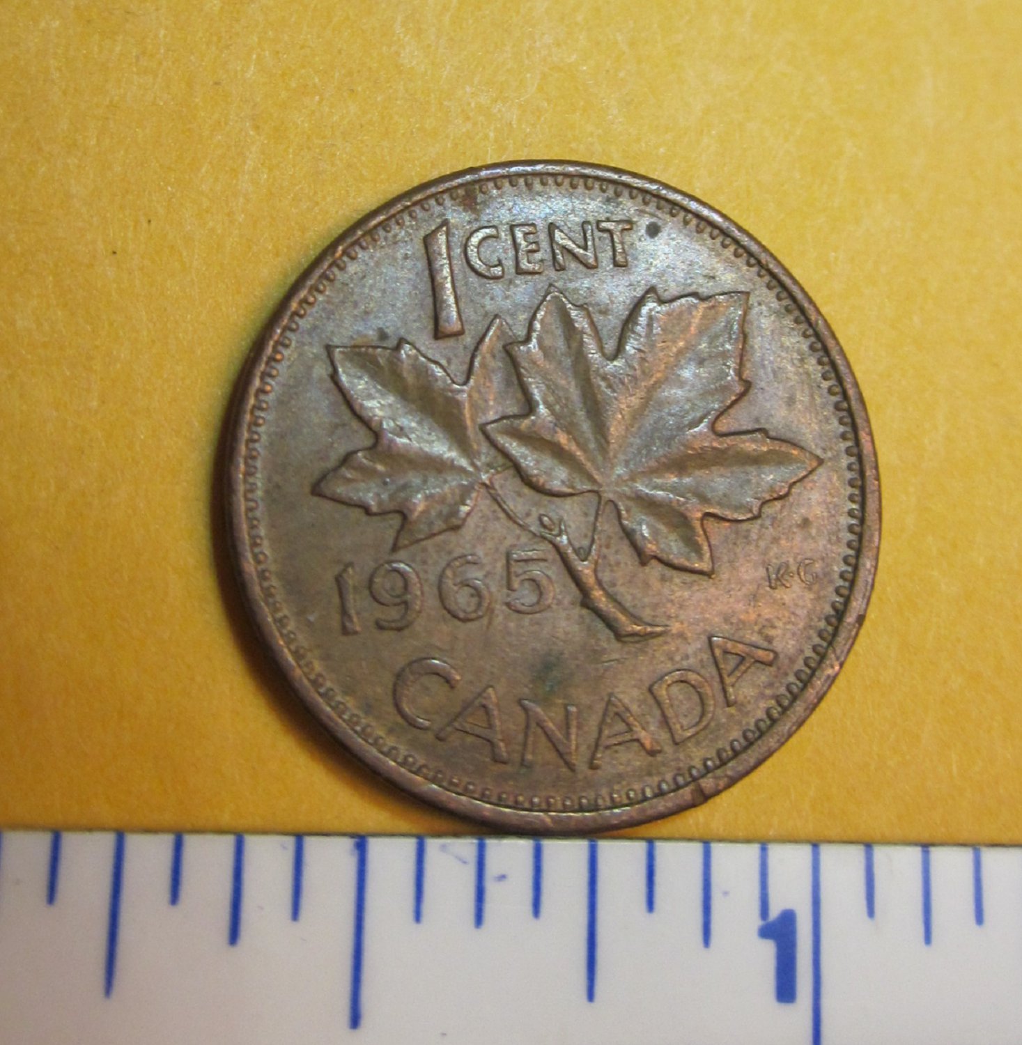 Canada 1965 1 Cent Copper One Canadian Penny ELIZABETH II #1