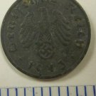 1943 A Germany Third Reich 1 Pfennig, with Swastika, Deutsches Reich