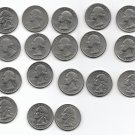 washington quarter not all dates & mint marks 18 pieces 1977 -1998 lot 14