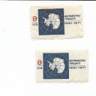2 us 1431 Antarctic treaty 8c singles 1961-1971 LOT 2