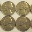 1964 JEFFERSON NICKELS CIRCULATED 4 NO MARK, 4 D = 8 PIECES LOT #1