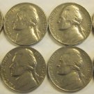 1964 JEFFERSON NICKELS CIRCULATED 4 NO MARK, 4 D = 8 PIECES LOT #3