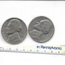1977 JEFFERSON NICKELS CIRCULATED 2 PIECES NO MINT MARKS