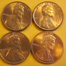 1977D USA LINCOLN MEMORIAL ONE CENT 4 PIECES