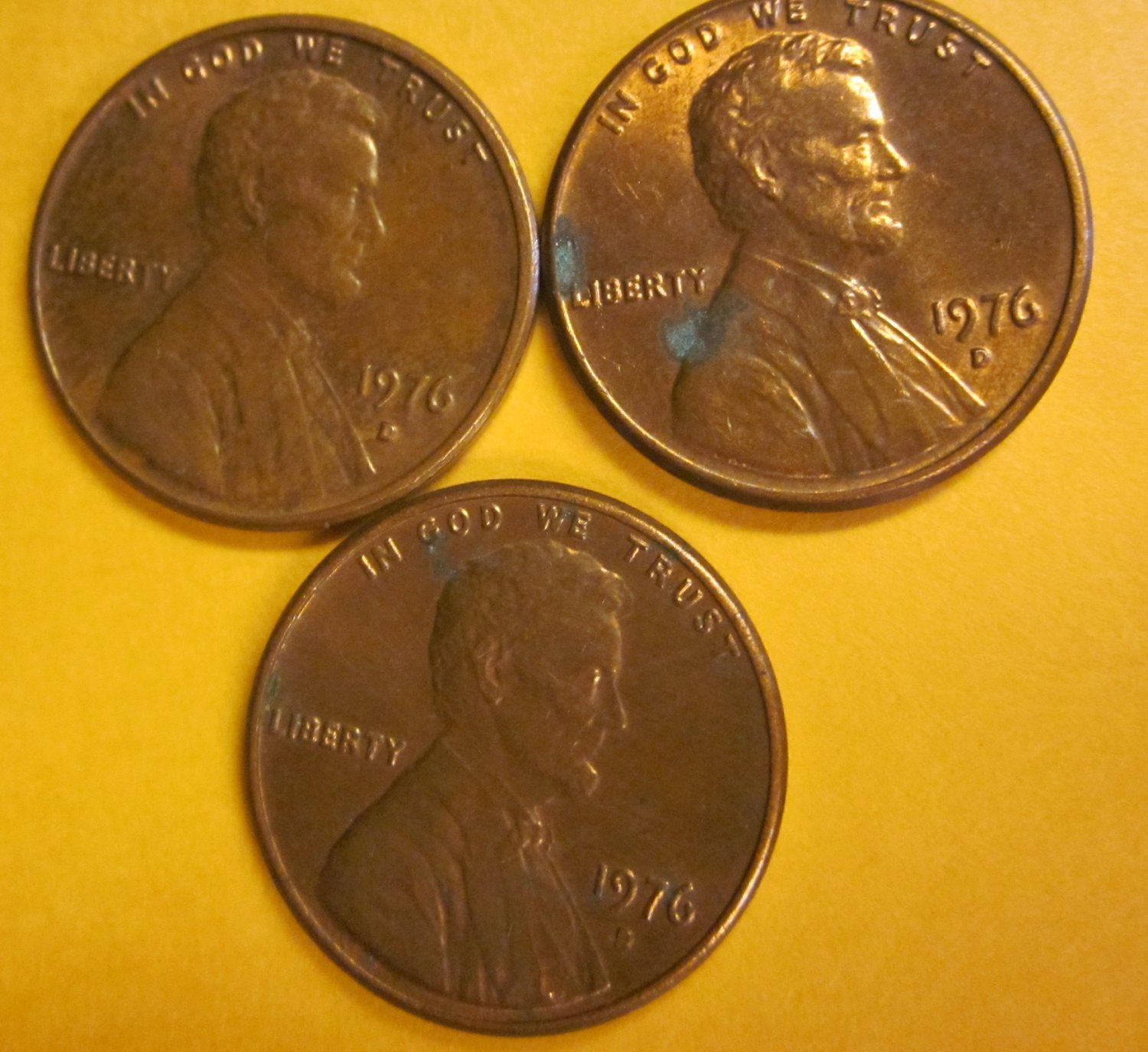 1976D Lincoln Memorial Penny 3 Pieces #6