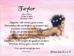 Angel Blessing #3  - PERSONALIZED 1 Name Meaning Print  - no US s/h fee