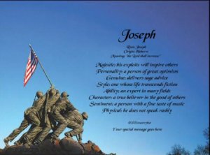 Marines #2- PERSONALIZED 1 Name Meaning Print   - no US s/h fee