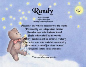 TEDDY BEAR - Angel Boy  - PERSONALIZED 1 Name Meaning Print  - no US s/h fee