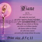 BALLET #5 - PERSONALIZED 1 Name Meaning Print  - no US s/h fee