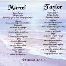 FOOT PRINTS #3- PERSONALIZED 1 or 2 Name Meaning Print  - no US s/h fee