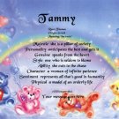 RAINBOW BEARS - PERSONALIZED 1 Name Meaning Print  - no US s/h fee