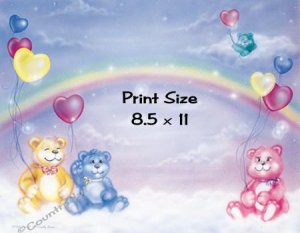 CUDDLY BEARS - PERSONALIZED 1 Name Meaning Print  - no US s/h fee