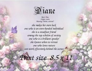 BUTTERFLY MIST - PERSONALIZED 1 Name Meaning Print  - no US s/h fee