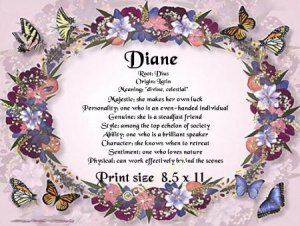 BUTTERFLY FLORAL  RING - PERSONALIZED 1 Name Meaning Print  - no US s/h fee