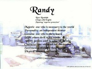 RACING car #1 - PERSONALIZED 1 Name Meaning Print  - no US s/h fee