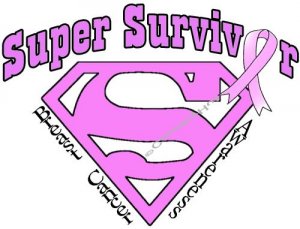 T-shirt SUPER SURVIVOR Breast Cancer Awareness (Adult Sm, Med, Lg)