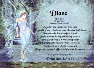BLUE FAIRY - PERSONALIZED 1 Name Meaning Print  - no US s/h fee