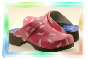 PINK RIBBON Clogs, BREAST CANCER AWARENESS (US size 5)