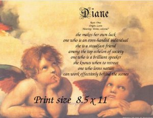 RAPHAEL ANGELS - PERSONALIZED 1 Name Meaning Print  - no US s/h fee
