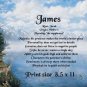 MOUNTAIN MAJESTY, Deer, Fishing  - PERSONALIZED 1 Name Meaning Print  - no US s/h fee